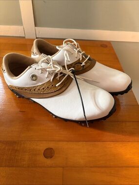 FootJoy Women's White and Tan Golf Sneakers
